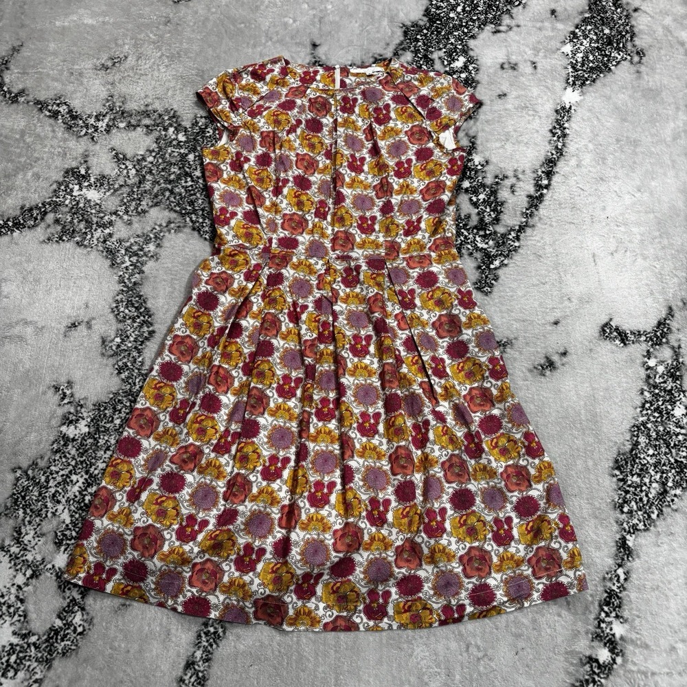 Brooks Brothers Liberty Art Fabrics Floral Fit Flare Pleated Dress Womens Size 6